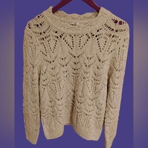 Women’s Cream Open-Knit Sweater